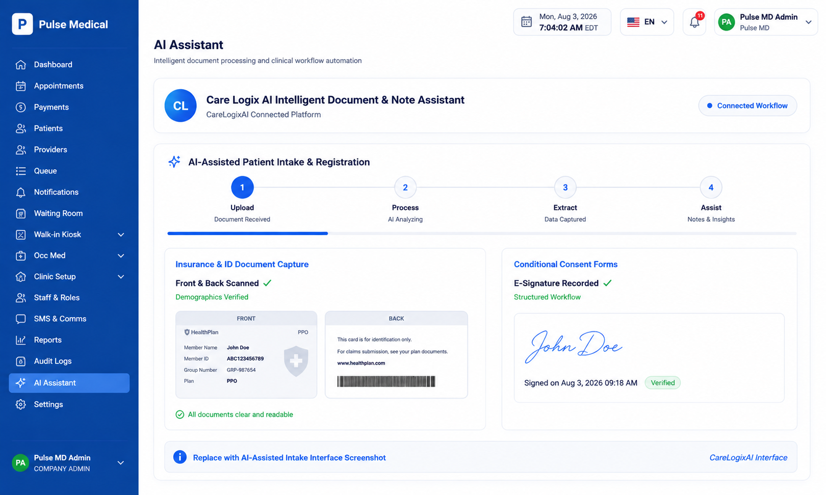 Care Logix AI Document Intelligence Screenshot